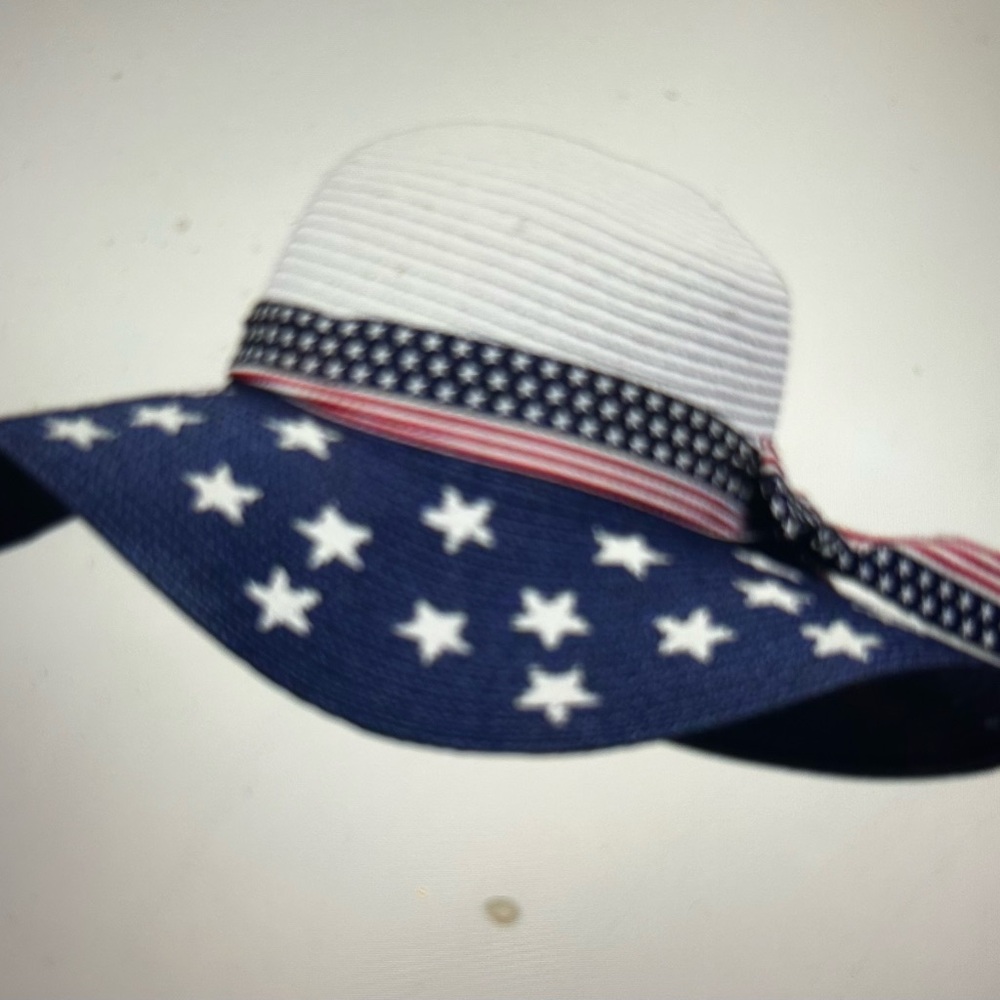 American Flag Summer Floppy Hat - Picture 2 of 5